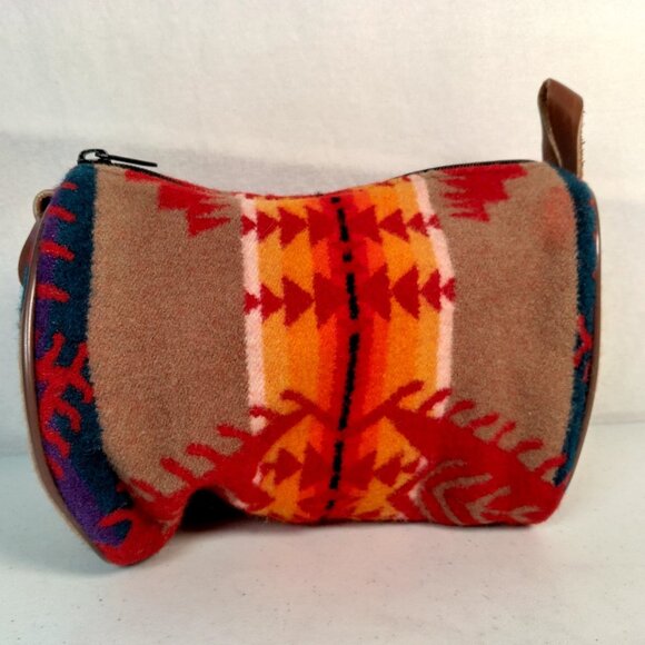 Vintage Pendleton Travel Pouch Cosmetic Toiletry Bag Zip Up Southwestern Wool - Picture 3 of 16